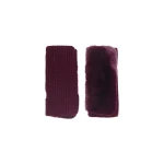 Yves Salomon Cashmere Wool and Rex Rabbit Fur Fingerless Gloves in Bordeaux | Women | Coveti
