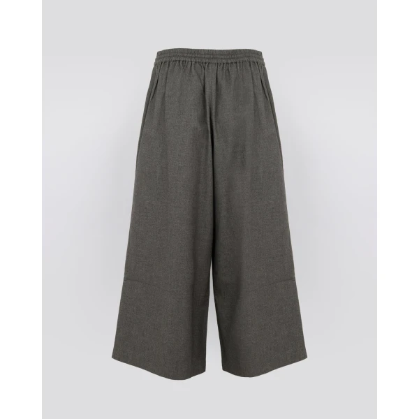 Yves Salomon Cashmere and Cotton Culottes in Grey | Wide leg pants | Coveti