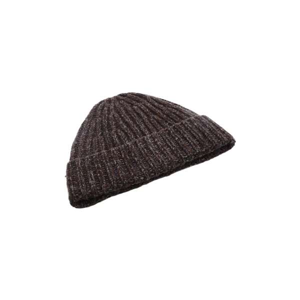 Chunky Cashmere Marl Beanie in Brown