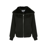 Yves Salomon Cropped Cashmere-Blend Blouson with Removable Mink Collar in Black | Women | Coveti