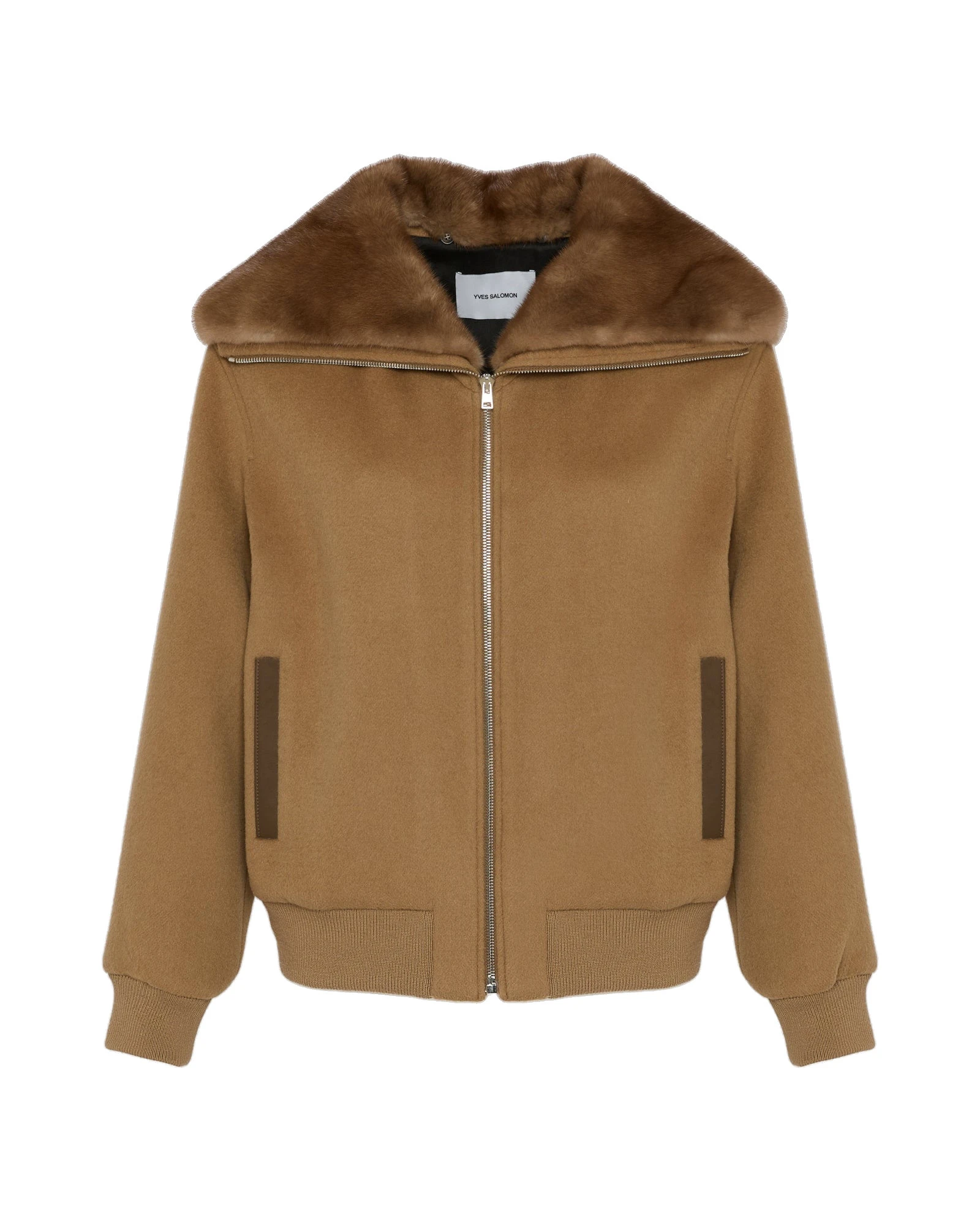 Yves Salomon Cropped Cashmere-Blend Blouson with Removable Mink Collar in Camel Yves Salomon Cropped Cashmere-Blend Blouson with Removable Mink Collar in Camel | Women | Coveti