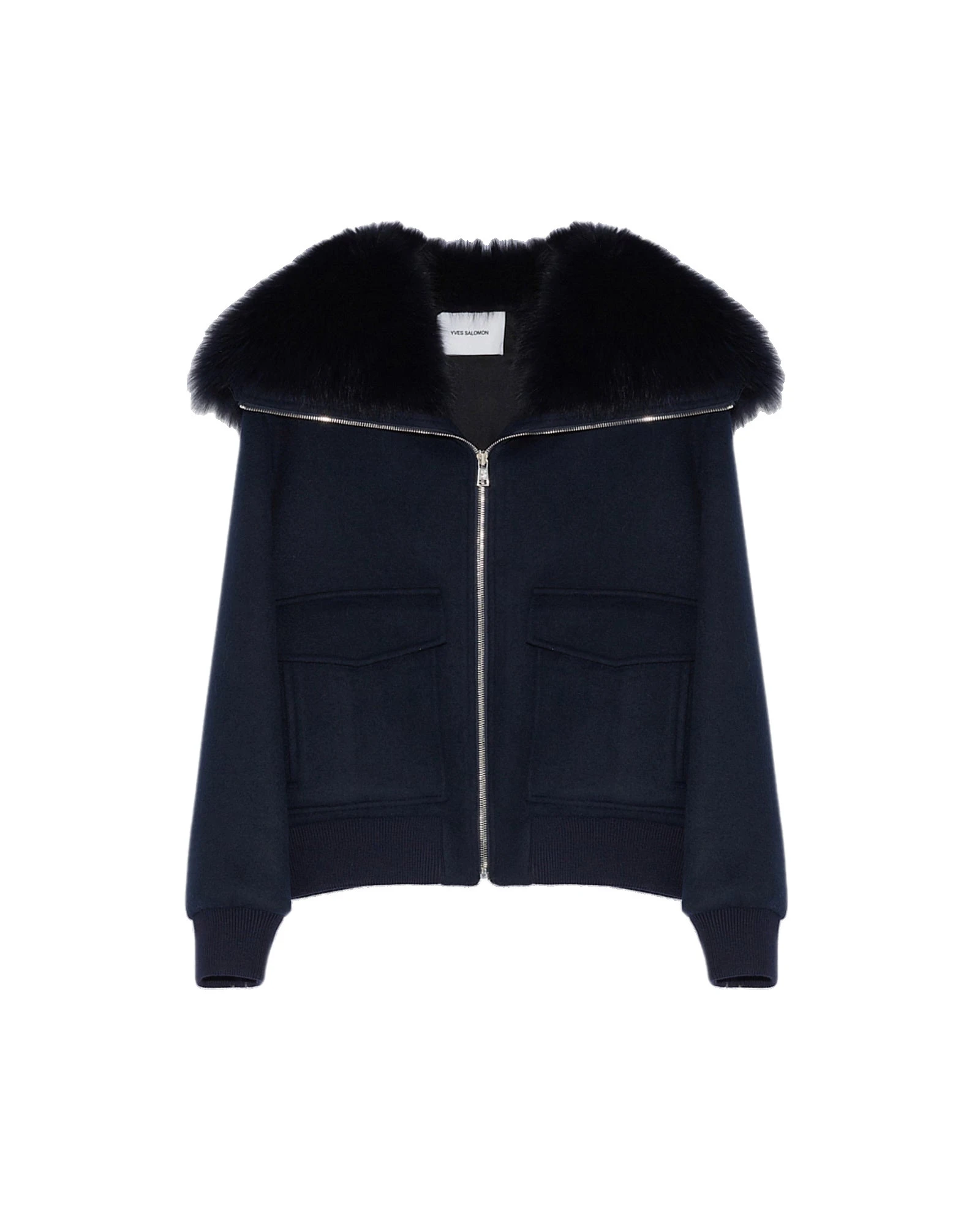 Yves Salomon Cropped Cashmere Wool Jacket with Fox Fur Collar in Beige Yves Salomon Cropped Cashmere Wool Jacket with Fox Fur Collar in Beige | Women | Coveti