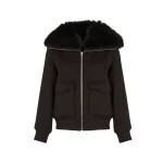 Yves Salomon Cropped Cashmere Wool Jacket with Fox Fur Collar in Brown | Women | Coveti