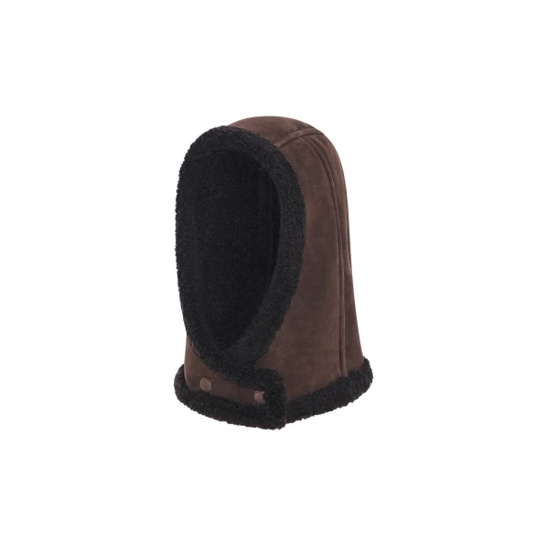 Curly Merino Lambskin Hood in Brown