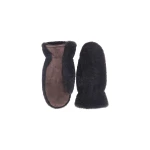 Yves Salomon Curly Merino Lambskin Mittens in Brown | Gloves | Coveti