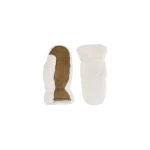 Yves Salomon Curly Merino Lambskin Mittens in Camel | Gloves | Coveti