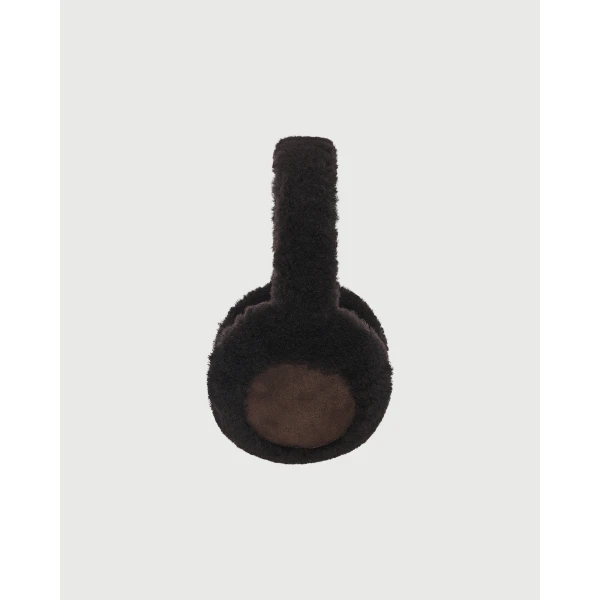 Yves Salomon Curly Merino Lambskin Shearling Earmuffs in Brown | Hats | Coveti