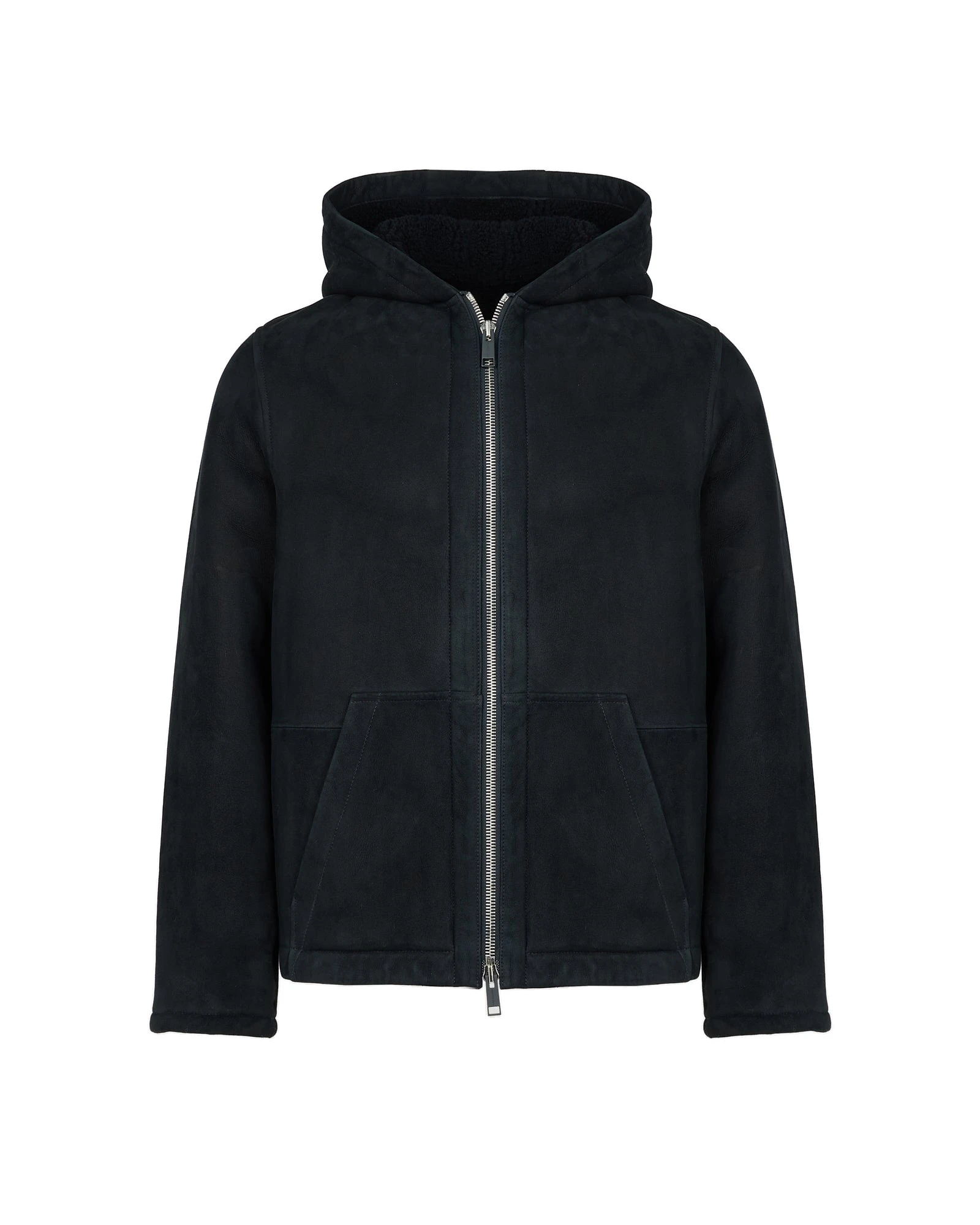 Yves Salomon Curly Merino Shearling Suede Hoodie in Navy Yves Salomon Curly Merino Shearling Suede Hoodie in Navy | Men Jackets | Coveti