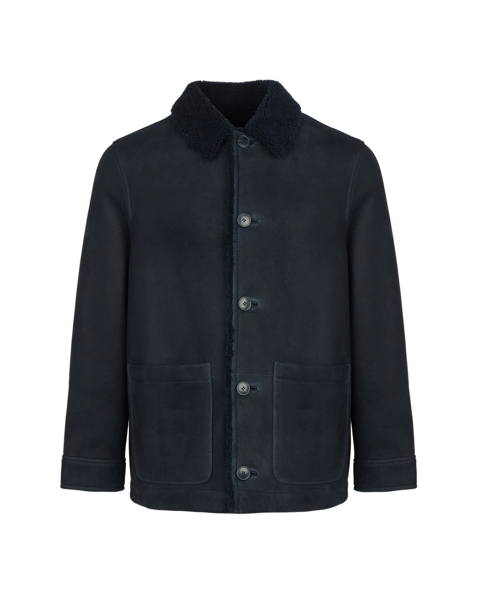 Yves Salomon Curly Wool Suede Lambskin Shearling Jacket in Navy Yves Salomon Curly Wool Suede Lambskin Shearling Jacket in Navy | Men Jackets | Coveti