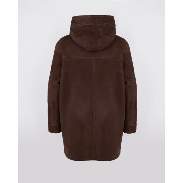 Yves Salomon Curly Wool Suede Lambskin Shearling Parka in Brown | Men's Jackets | Coveti