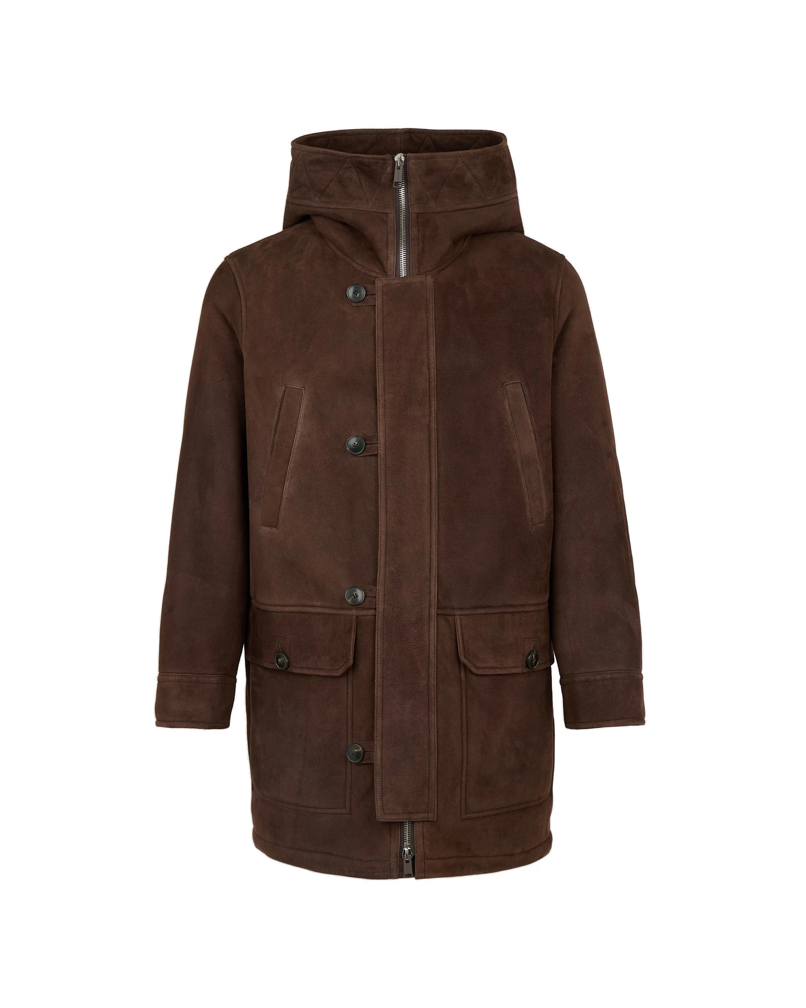 Yves Salomon Curly Wool Suede Lambskin Shearling Parka in Brown Yves Salomon Curly Wool Suede Lambskin Shearling Parka in Brown | Men Jackets | Coveti
