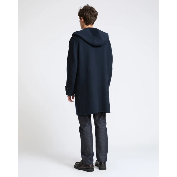 Yves Salomon Double-Faced Cashmere Hooded Coat in Navy | Men's Coats | Coveti