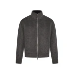 Yves Salomon Double-Sided Cashmere Jacket with Plucked Mink Collar in Grey Marl | Men Jackets | Coveti