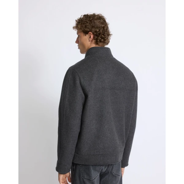 Yves Salomon Double-Sided Cashmere Jacket with Plucked Mink Collar in Grey Marl | Men's Jackets | Coveti