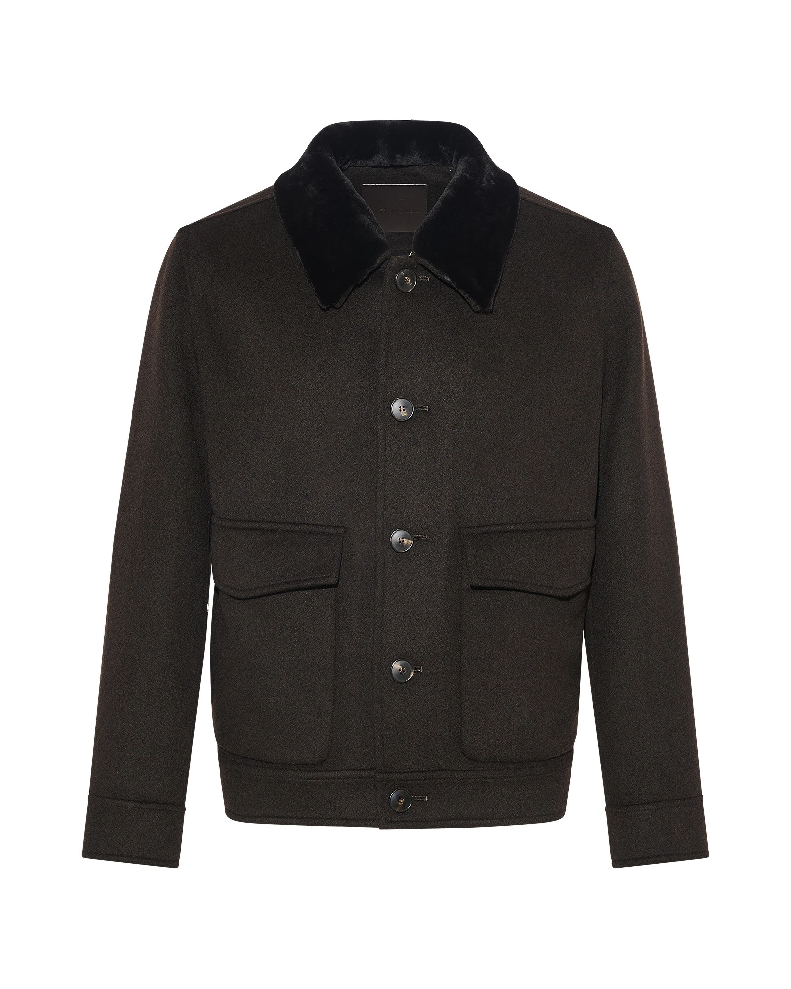 Yves Salomon Double-Sided Cashmere Jacket with Shaved Mink Collar in Brown Yves Salomon Double-Sided Cashmere Jacket with Shaved Mink Collar in Brown | Men Jackets | Coveti
