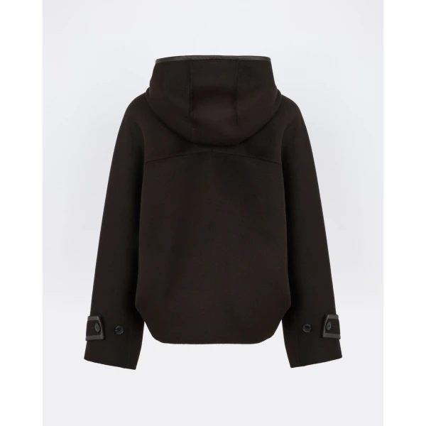 Yves Salomon Double-Sided Cashmere Wool Hooded Jacket in Brown | Jackets | Coveti