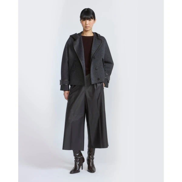 Yves Salomon Double-Sided Cashmere Wool Hooded Jacket in Grey | Jackets | Coveti