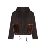 Yves Salomon Double-Sided Cashmere Wool Hooded Jacket with Mink Fur in Brown | Jackets | Coveti