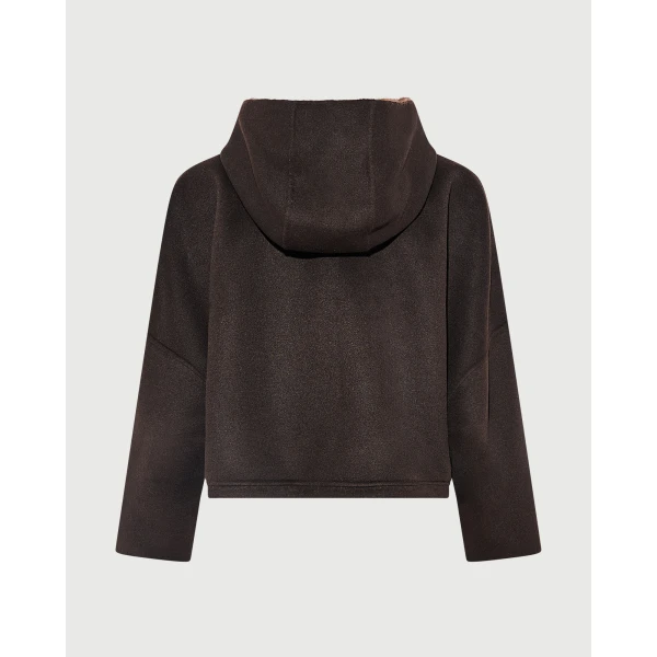 Yves Salomon Double-Sided Cashmere Wool Hooded Jacket with Mink Fur in Brown | Jackets | Coveti