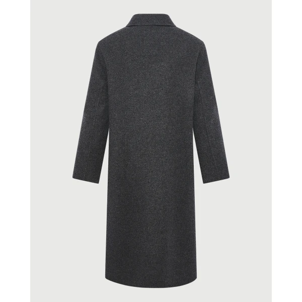 Yves Salomon Double-Sided Wool Coat with Check Interior in Grey | Men's Coats | Coveti