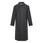 Yves Salomon Double-Sided Wool Coat with Check Interior in Grey | Men Clothing | Coveti