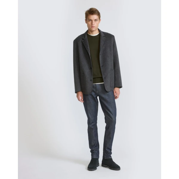 Yves Salomon Double-Sided Wool and Cashmere Blazer in Grey Marl | Men's Jackets | Coveti