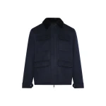 Yves Salomon Double-Sided Wool and Cashmere Jacket with Shaved Mink Collar in Navy | Men Jackets | Coveti