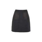 Yves Salomon Double-Sided Wool and Cashmere Skirt in Grey | Skirts | Coveti