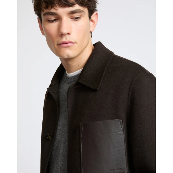 Yves Salomon Double-Sided Wool and Cashmere Workwear Jacket in Brown | Men's Jackets | Coveti