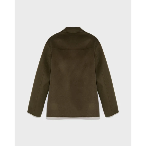 Yves Salomon Double-Sided Wool and Cashmere Workwear Jacket in Khaki | Men's Jackets | Coveti