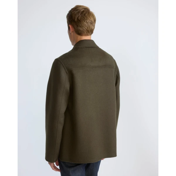 Yves Salomon Double-Sided Wool and Cashmere Workwear Jacket in Khaki | Men's Jackets | Coveti