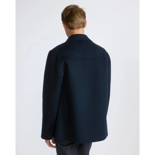Yves Salomon Double-Sided Wool and Cashmere Workwear Jacket in Navy | Men's Jackets | Coveti