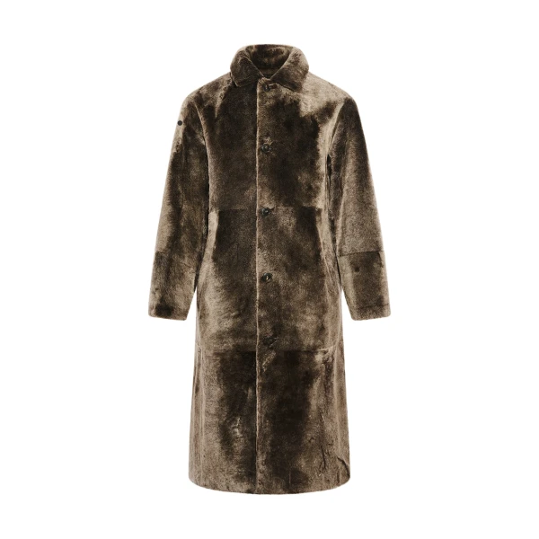 Yves Salomon Extra-Long Lacon Lambskin Shearling Coat in Brown | Men Clothing | Coveti