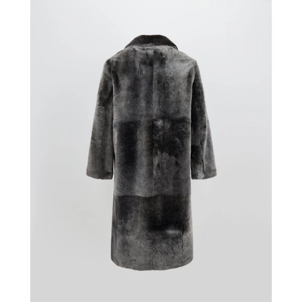 Yves Salomon Extra-Long Lacon Lambskin Shearling Coat in Grey | Men's Coats | Coveti