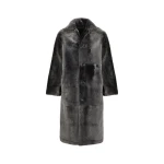 Yves Salomon Extra-Long Lacon Lambskin Shearling Coat in Grey | Men Clothing | Coveti