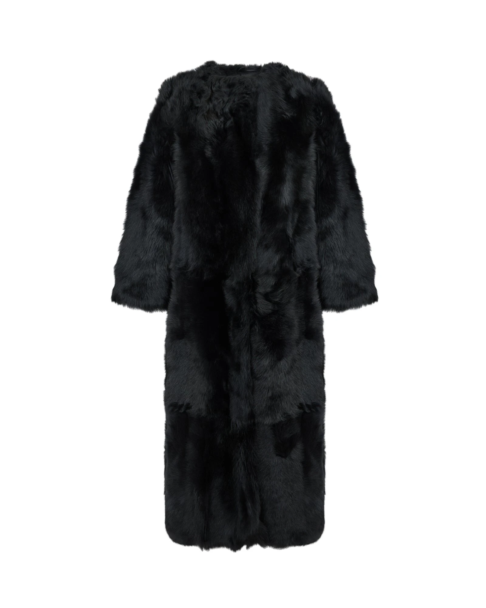 Yves Salomon Extra Long Toscana Lambskin Shearling Coat in Black Yves Salomon Extra Long Toscana Lambskin Shearling Coat in Black | Shearling Coat | Coveti