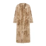 Yves Salomon Extra Long Toscana Lambskin Shearling Coat in Camel | Shearling Coat | Coveti