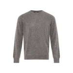 Yves Salomon Fine Cashmere Crew Neck Jumper in Grey Marl | Men's Knitwear | Coveti