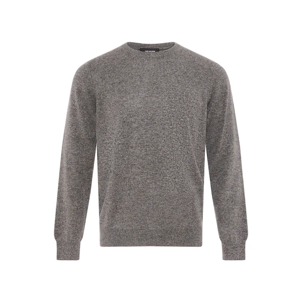 Fine Cashmere Crew Neck Jumper in Grey Marl