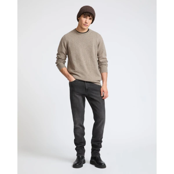 Yves Salomon Fine Cashmere Crew Neck Jumper in Pampas Beige | Men's Knitwear | Coveti