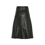 Yves Salomon Flared Lambskin Leather Skirt in Black | Leather Skirts | Coveti