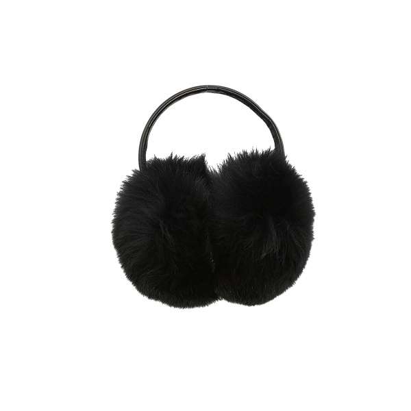 Yves Salomon Fox Fur Earmuffs in Black | Women | Coveti