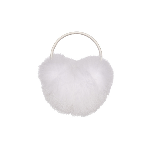 Yves Salomon Fox Fur Earmuffs in White | Women | Coveti