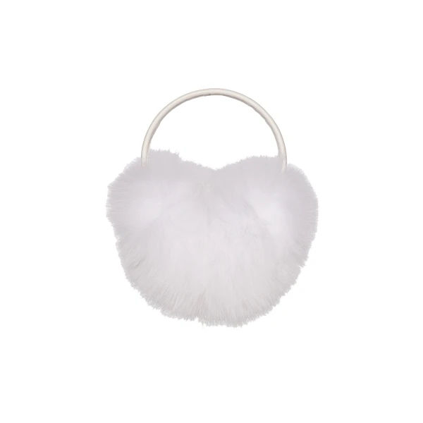Yves Salomon Fox Fur Earmuffs in White | Women | Coveti