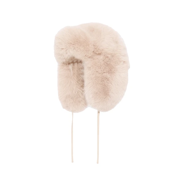 Yves Salomon Fox Fur Ushanka Hat in Beige | Hats | Coveti