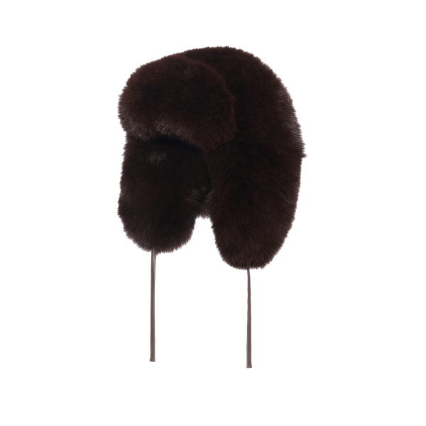 Yves Salomon Fox Fur Ushanka Hat in Brown | Hats | Coveti