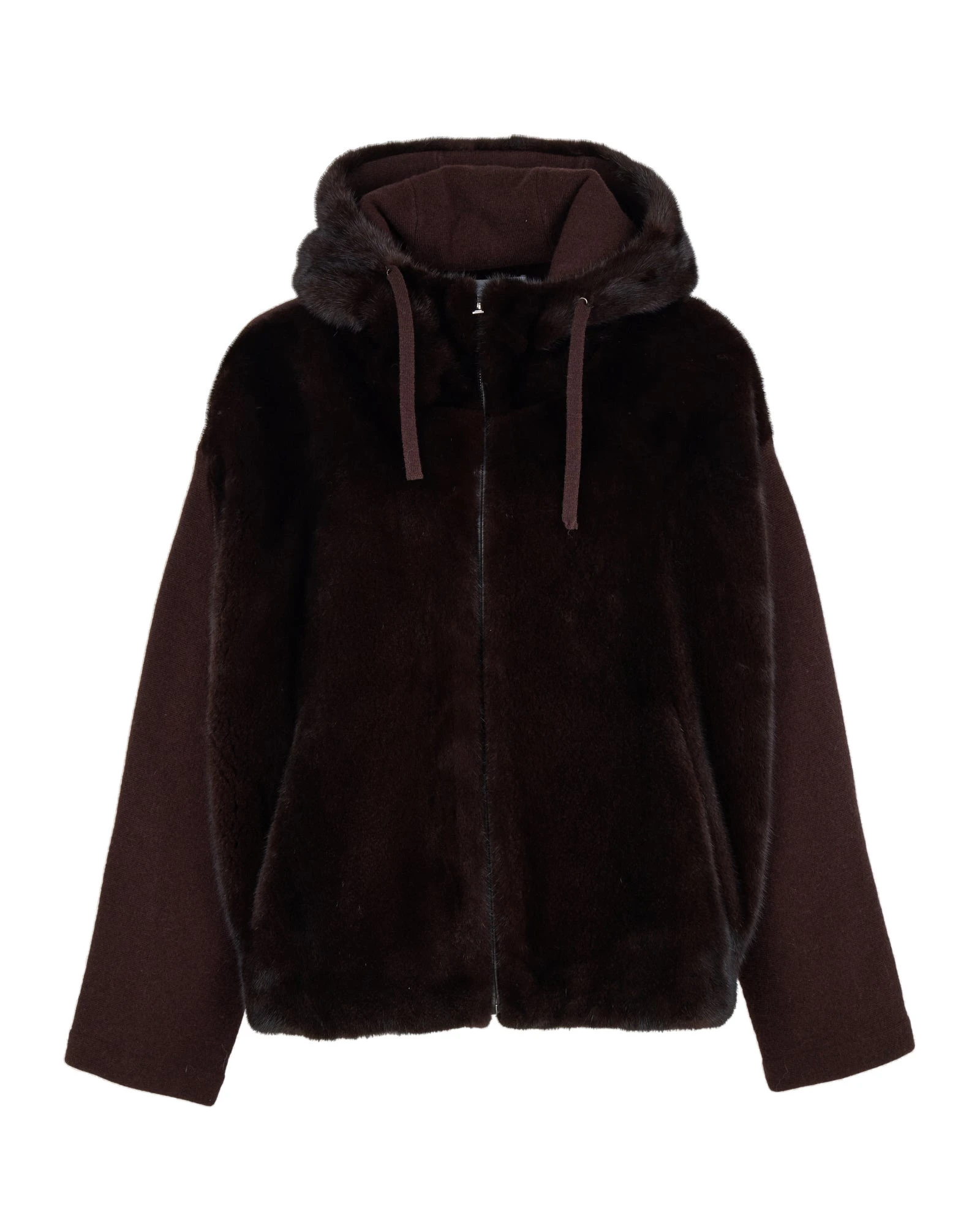 Yves Salomon Hooded Jacket in Mink Fur and Technical Fabric in Brown Yves Salomon Hooded Jacket in Mink Fur and Technical Fabric in Brown | Women | Coveti