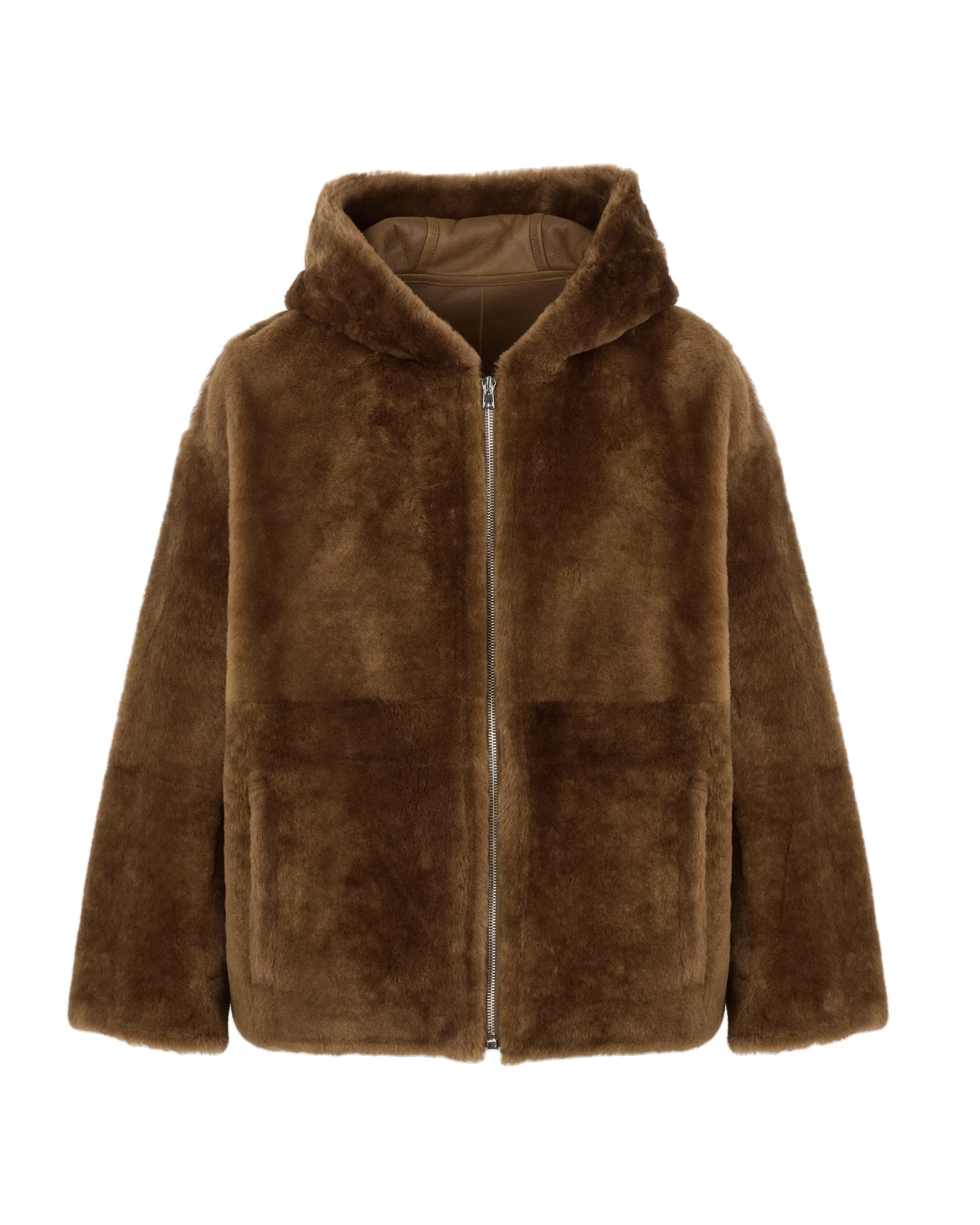 Yves Salomon Hooded Merino Lambskin Shearling Jacket in Brown Yves Salomon Hooded Merino Lambskin Shearling Jacket in Brown | Shearling Jackets | Coveti