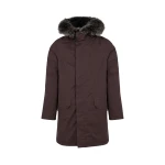Yves Salomon Iconic Technical Cotton Parka with Fox and Rabbit Fur in Brown | Men Jackets | Coveti