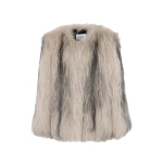 Yves Salomon Knitted Short Fox Fur Jacket in Beige | Jackets | Coveti
